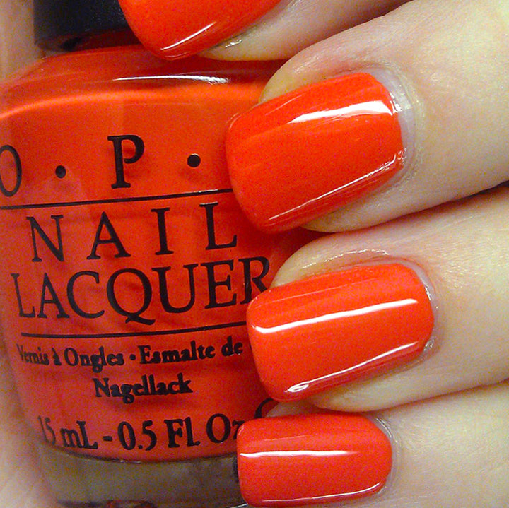 OPI A Good Man-Darin Is Hard To Find Orange-Red Nail Polish Lacquer from the Hong Kong Collection. OPI Item Product Code NLH47