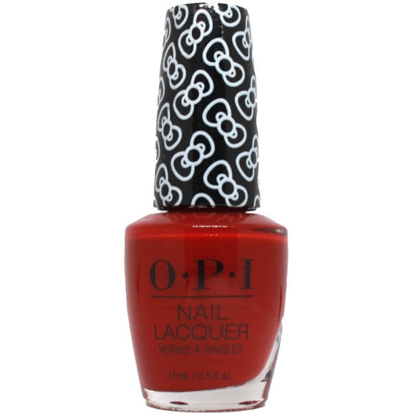 OPI A Kiss On The Chic Red Creme Nail Polish from the OPI x Hello Kitty Collection. OPI Item Product Code HRL05
