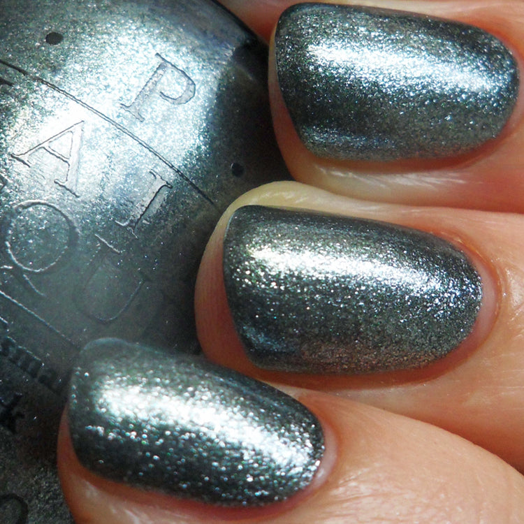 OPI Lucerne-tainly Look Marvelous Dark Grey Metallic Shimmer Nail Polish from the OPI Swiss Collection. OPI Item Product Code NLZ18