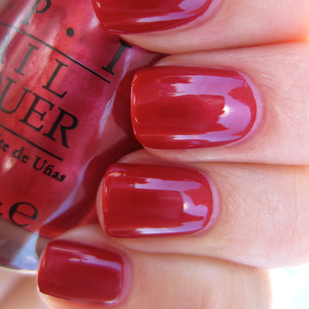 OPI Wocka Wocka! Red Shimmer Nail Polish from the OPI Muppets Collection. OPI Product Code HLC05