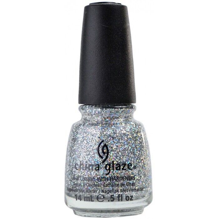 China Glaze Nova #832 Silver Holo Glitter Top Coat Nail Polish