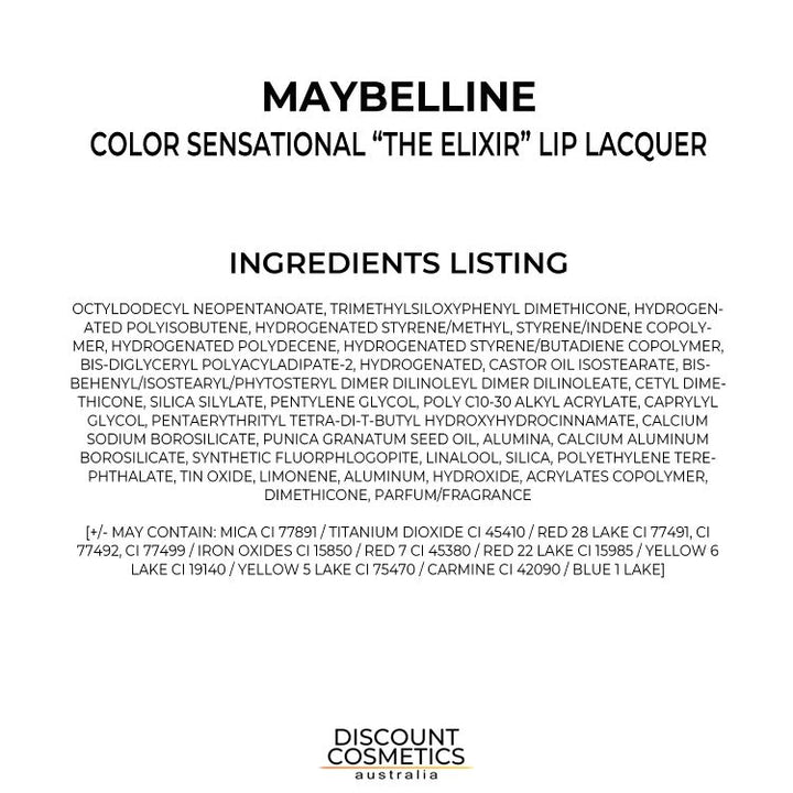 Maybelline Color Sensational "The Elixir" Lip Lacquer available to buy at Discount Cosmetics Australia