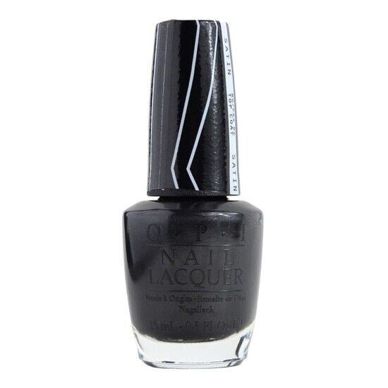 OPI 4 in the Morning Black Charcoal Satin (Semi-Matte) Nail Polish from the OPI x Gwen Stefani Collection. OPI Item Product Code NLG29