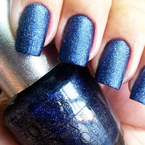 OPI Lapis Designer Series Nail Polish. Blue Textured Matte Glitter Nail Lacquer. OPI Item Product Code DS045