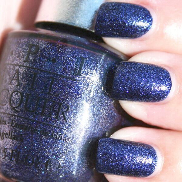 OPI Lapis Designer Series Nail Polish. Blue Textured Matte Glitter Nail Lacquer. OPI Item Product Code DS045