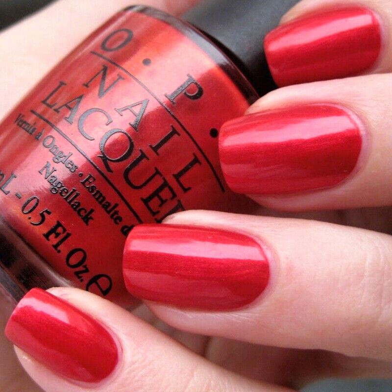 OPI Friar, Friar, Pants On Fire! Red Shimmer Nail Polish from the OPI British Collection 2003. OPI Product Code NLB11