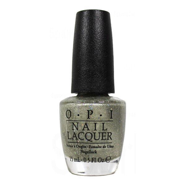 OPI Is This Star Taken? Soft Pale Gold Nail Polish with Holographic Bar Glitter from the OPI Starlight Collection. OPI Item Product Code HRG43