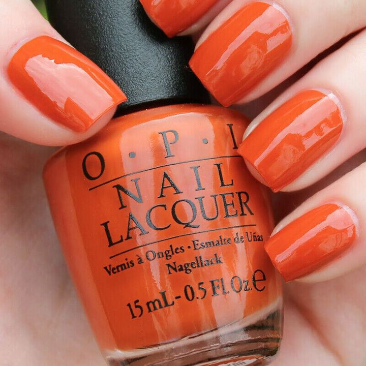 OPI It's A Piazza Cake Dark Orange Creme Nail Polish from the OPI Venice Collection. OPI Item Product Code NLV26