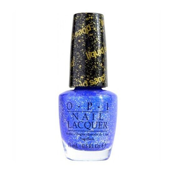 OPI Kiss Me At Midnight Blue Glitter Liquid Sand Nail Polish from the OPI Mariah Carey Collection. OPI Product Code HLE22