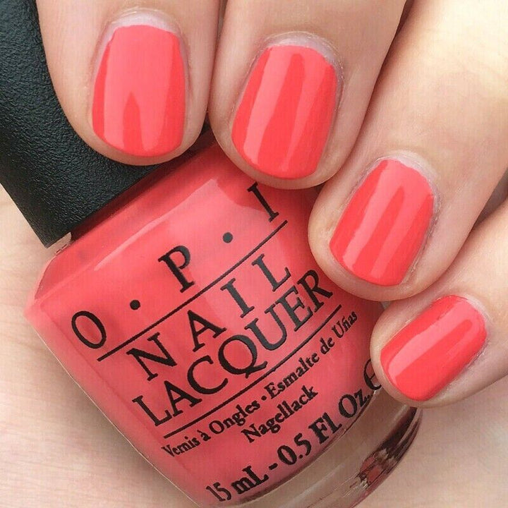 OPI Live.Love.Carnaval Coral Creme Nail Polish from the OPI Brazil Collection from 2014. OPI Item Product Code NLA69