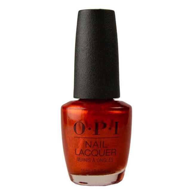 OPI Now Museum, Now You Don't Orange Red Shimmer Nail Polish from the OPI Lisbon Collection 2018. OPI Item Product Code NLL21