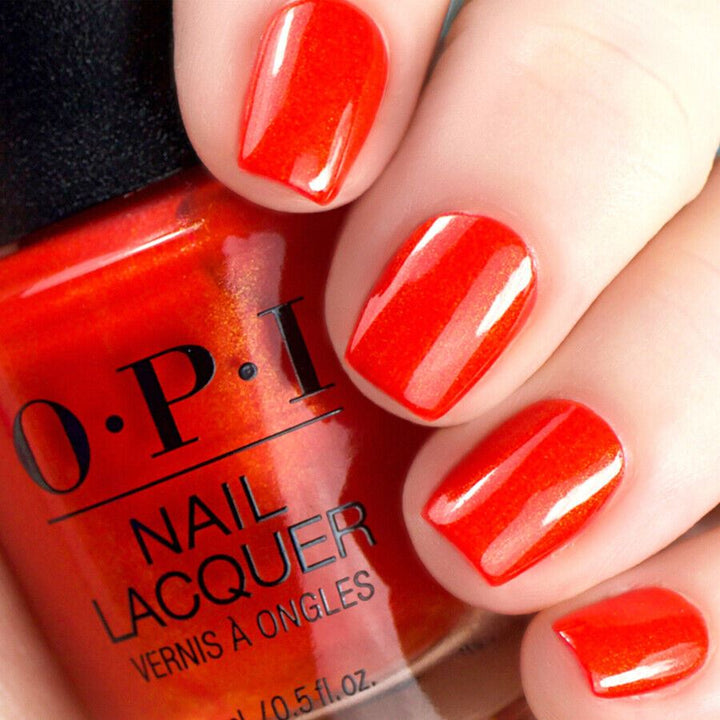 OPI PCH Love Song Vibrant Orange Shimmer Nail Polish from the OPI Malibu Collection. OPI Item Product Code NLN83