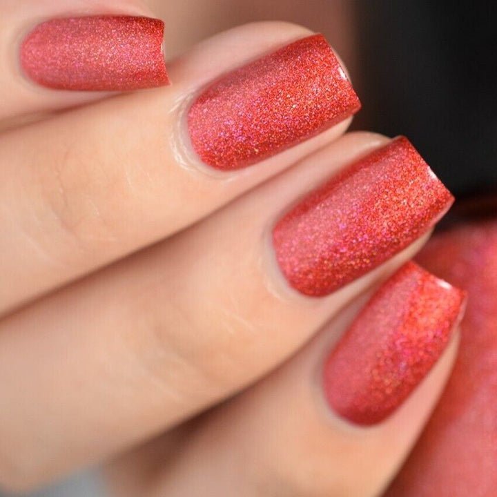OPI Paint The Tinseltown Red Holographic Shimmer Nail Polish Lacquer. OPI Item Product Code HRN06