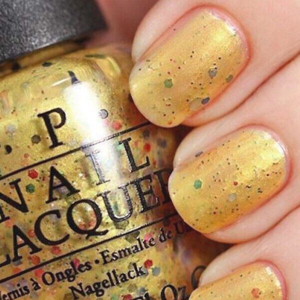 OPI Pineapples Have Peelings Too! Yellow & Multicoloured Glitter Nail Polish from the OPI Hawaii Collection. OPI Item Product Code NLH76