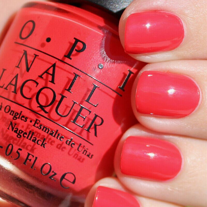 OPI Red Lights Ahead... Where? Vivid Red Creme Nail Polish from the Holland Collection. OPI Product Code NLH61