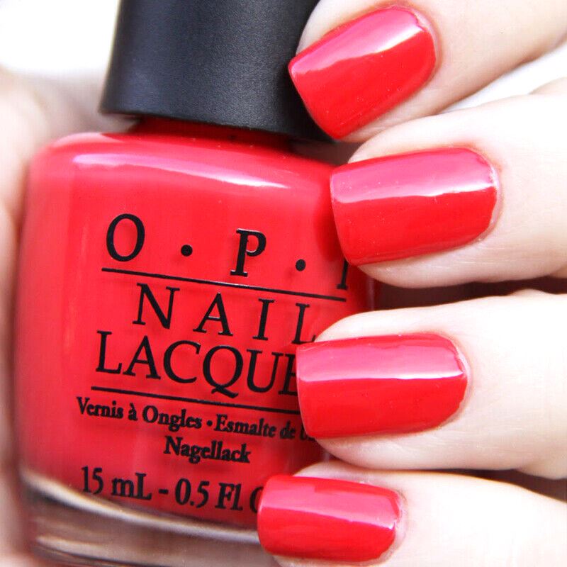 OPI Red Lights Ahead... Where? Vivid Red Creme Nail Polish from the Holland Collection. OPI Product Code NLH61