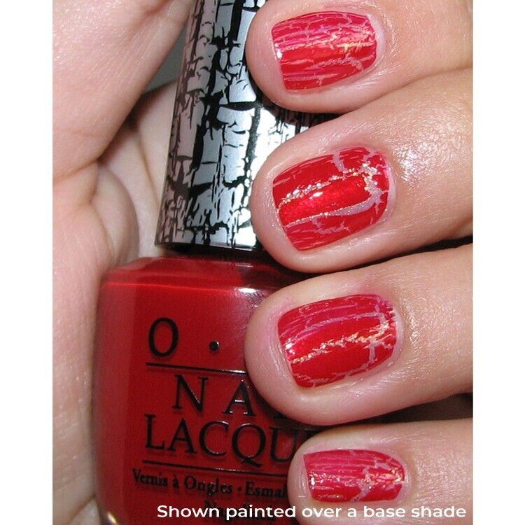 OPI Red Shatter Crackle Effect Nail Polish Top Coat. OPI Item Product Code NLE55