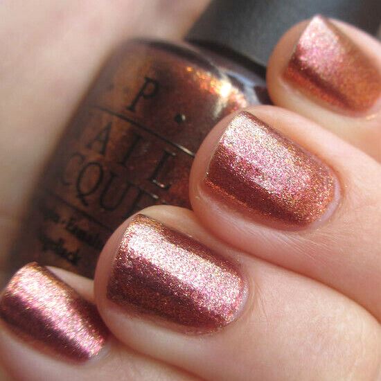 OPI Sprung Copper Bronze Shimmer Nail Polish from the OPI x Mariah Carey Collection. OPI Product Code NLM42