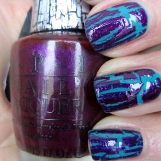 OPI Super Bass Purple Shimmer Shatter Crackle Effect Nail Polish from the OPI x Nicki Minaj Collaboration. OPI Item Product Code NLN18