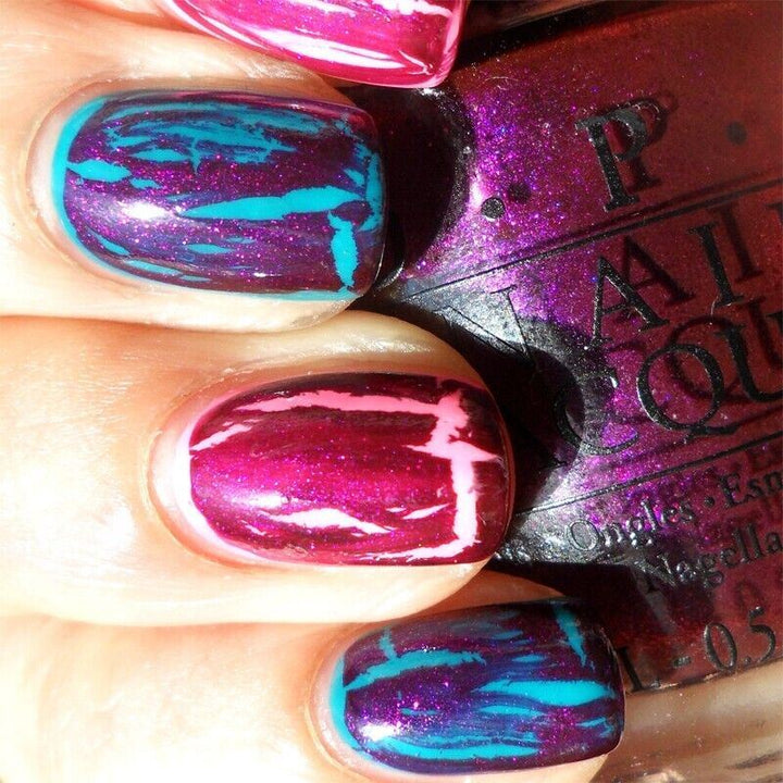 OPI Super Bass Purple Shimmer Shatter Crackle Effect Nail Polish from the OPI x Nicki Minaj Collaboration. OPI Item Product Code NLN18