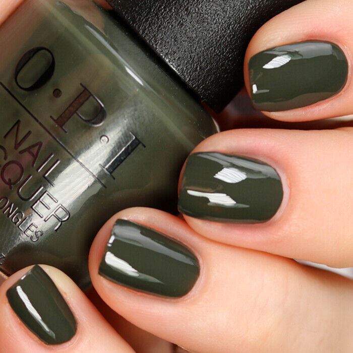 OPI Things I've Seen in Aber-Green Dark Green Creme Nail Polish from the OPI Scotland Collection. OPI Item Product Code NLU15