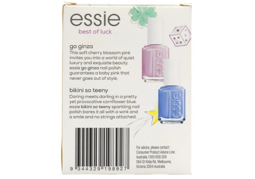 Essie Duo Set "Best of Luck" containing Go Ginza and Bikini So Teeny Nail Polishes