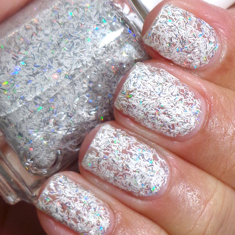 Essie Nail Lacquer in Peak of Chic (Holographic & White Bar Glitter Nail Polish)