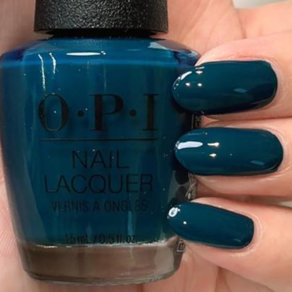 OPI CIA = Color is Awesome Dark Teal (Blue Green) Creme Nail Polish from the  OPI Washington DC Collection. OPI Item Product Code NLW53