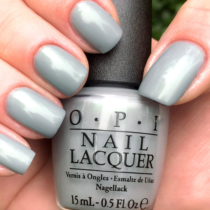 OPI I Can Never Hut Up Grey Nail Polish with Green Iridescent Shimmer from the OPI Fiji Collection. OPI Item Product Code  NLF86