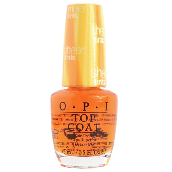 OPI I'm Never Amberrassed Orange Sheer Tints Top Coat Nail Polish