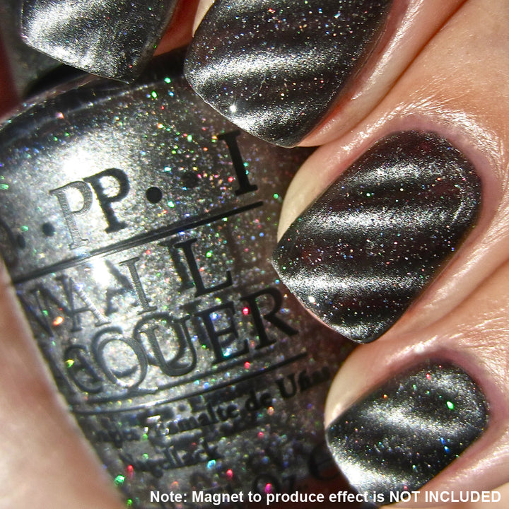 OPI Is That Silva? Grey Holographic Magnetic Nail Polish Lacquer. OPI Item Product Code HLD40