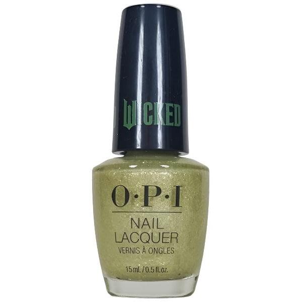 OPI Oz-Mazing Gold Shimmer Glitter Nail Polish from the OPI x Wicked Limited Edition Nail Polish Collaboration. OPI Item Product Code HRR04