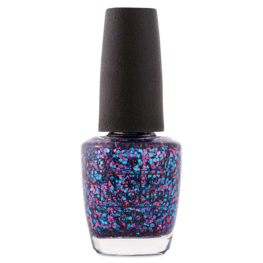 OPI Polka Dot Com Nail Polish Blue Pink  Hex Glitter Top Coat