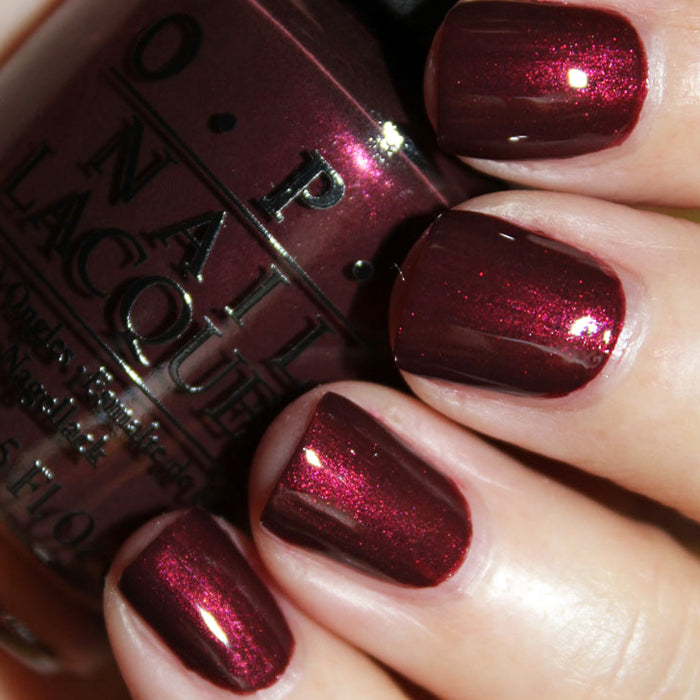 OPI Sleigh Ride For Two Maroon Red Shimmer Nail Polish from the OPI x Mariah Carey Holiday Collection 2013