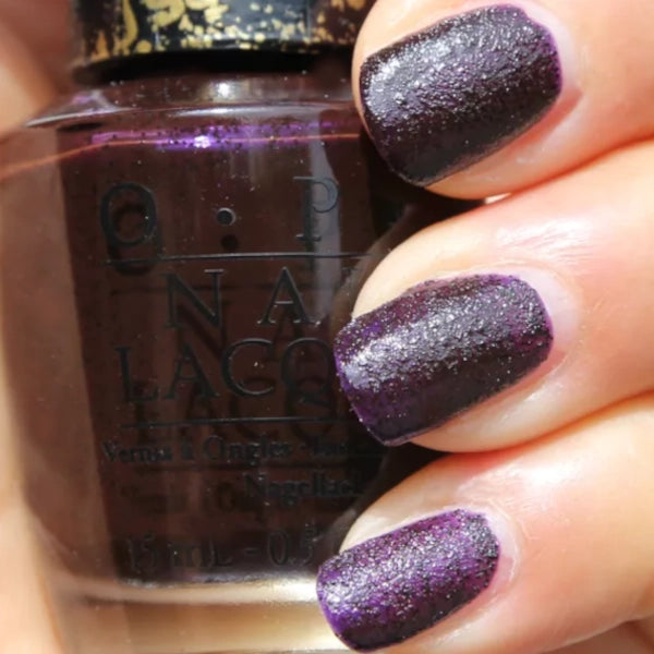 OPI Vesper Dark Purple Eggplant Liquid Sand Textured Nail Polish from the OPI Bond Girls Collection. OPI Item Product Code NLM52