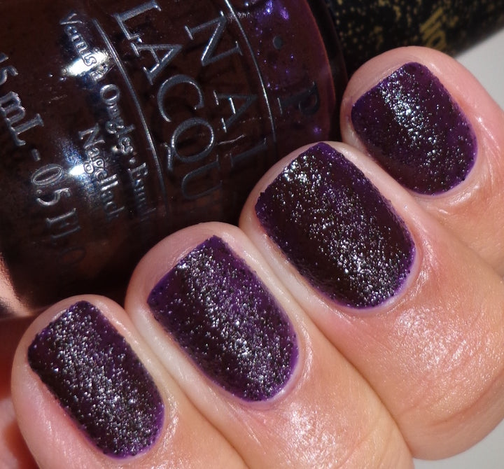 OPI Vesper Dark Purple Eggplant Liquid Sand Textured Nail Polish from the OPI Bond Girls Collection. OPI Item Product Code NLM52
