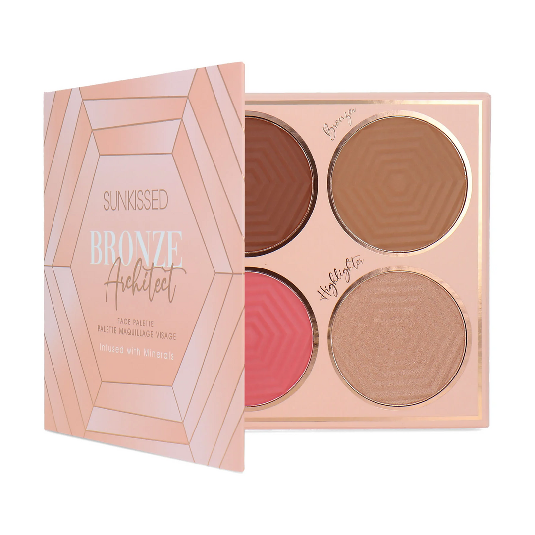 Sunkissed Bronze Architect Face Palette with Bronzer, Highlighter, Contour & Blush