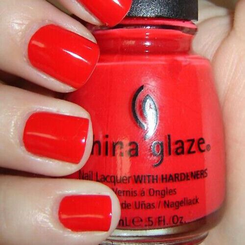 China Glaze Aztec Orange #024 Red Coral Creme Nail Lacquer Polish