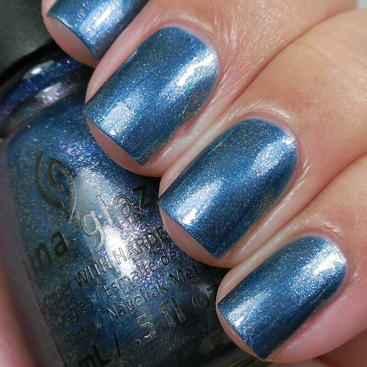 China Glaze December To Remember #1351 Blue Shimmer Nail Lacquer Polish