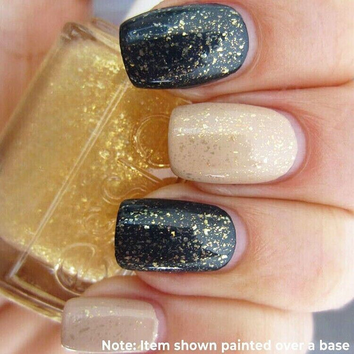 Essie As Gold As It Gets Gold Flake Flakie Top Coat Nail Polish