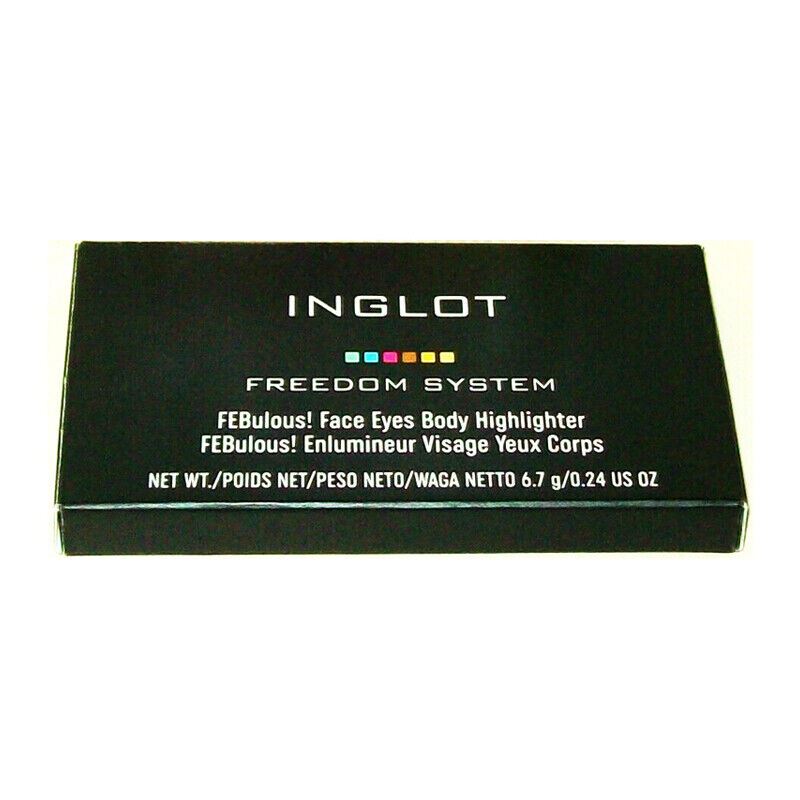 Inglot Freedom System FEBulous! Face Eyes Body Highlighter Box. Contains a trio of shades/colours that can be used as eyeshadows or highlighters.