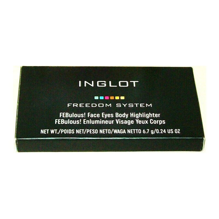 Inglot Freedom System FEBulous! Face Eyes Body Highlighter Box. Contains a trio of shades/colours that can be used as eyeshadows or highlighters.