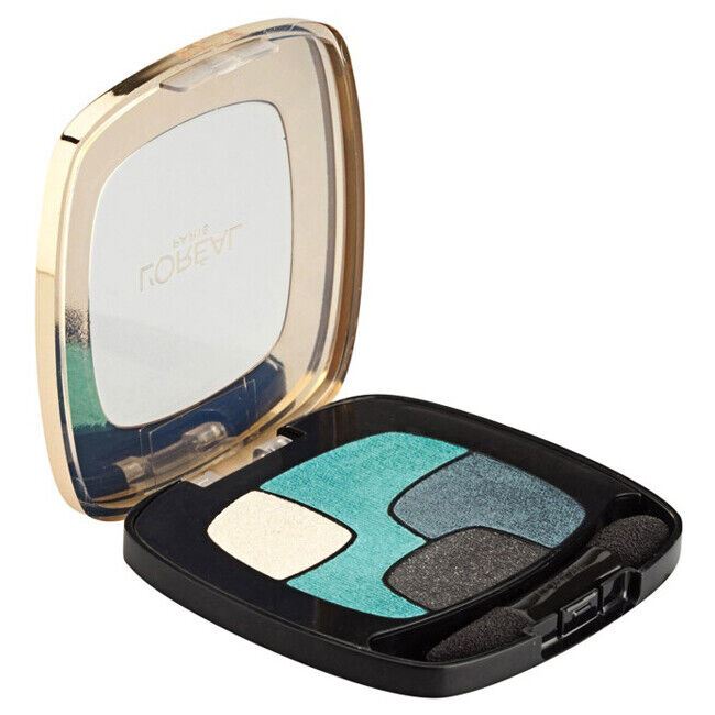 L'Oreal Baie d'Emeraudes Luminous Eyeshadow Quad Compact with 4 Eye Shadow Shades in Blue, Black and White