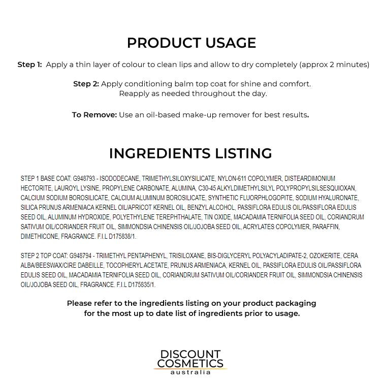 Maybelline SuperStay 24hr Lip Color Liquid Lipstick Usage Instructions and Ingredients Listing