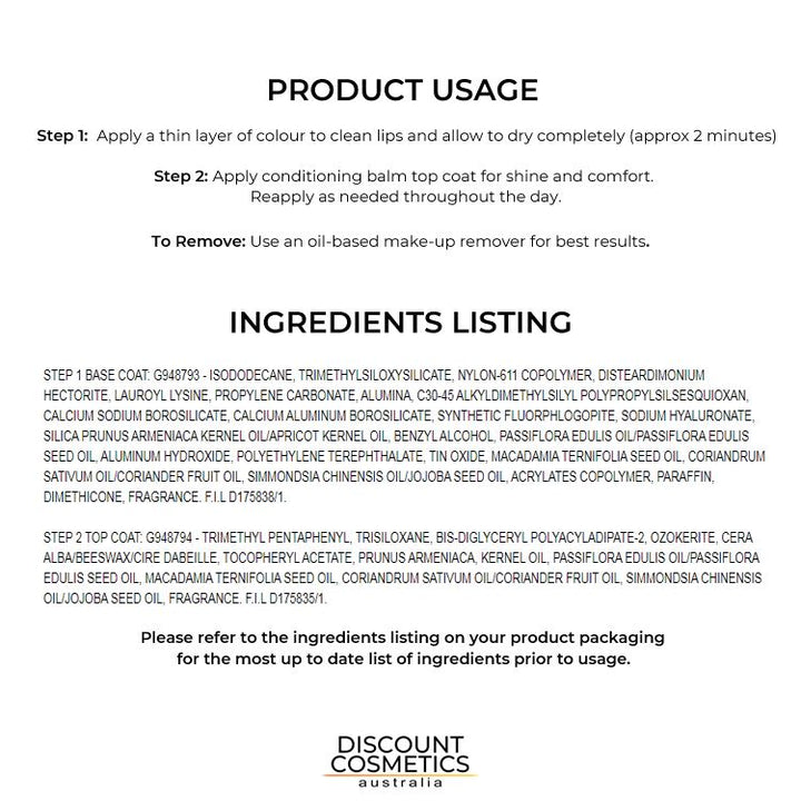 Maybelline SuperStay 24hr Lip Color Liquid Lipstick Usage Instructions and Ingredients Listing