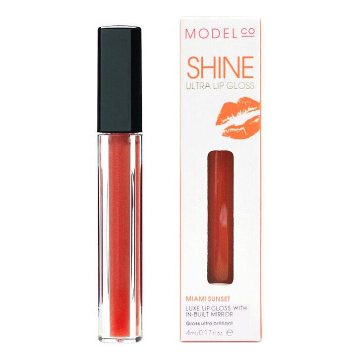 ModelCo Shine Ultra Lip Gloss Miami Sunset Luxe Lipgloss with Mirror 4ml