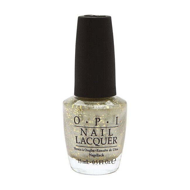 OPI Baroque... But Still Shopping! Soft Gold Glitter Nail Polish from the OPI Venice Collection from 2015. OPI Item Product Code NLV38