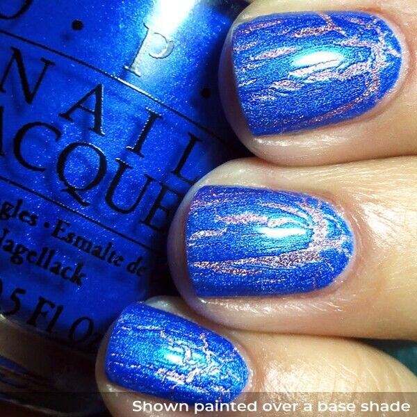 OPI Shatter in Blue. Crackle Effect Top Coat Nail Polish Lacquer. OPI Item Product Code NLE63