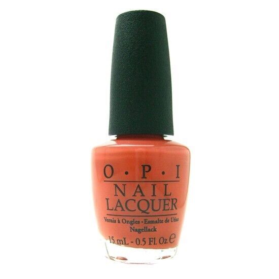 OPI Call Me Gwen-Ever Dusty Orange Creme Nail Polish from the OPI Spider-Man Collection from 2012. OPI Product Code NLM35