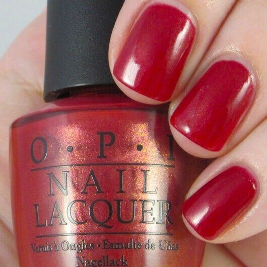 OPI Color To Diner For Red Shimmer Nail Polish from the OPI Touring America Collection. OPI Product Code NLT25